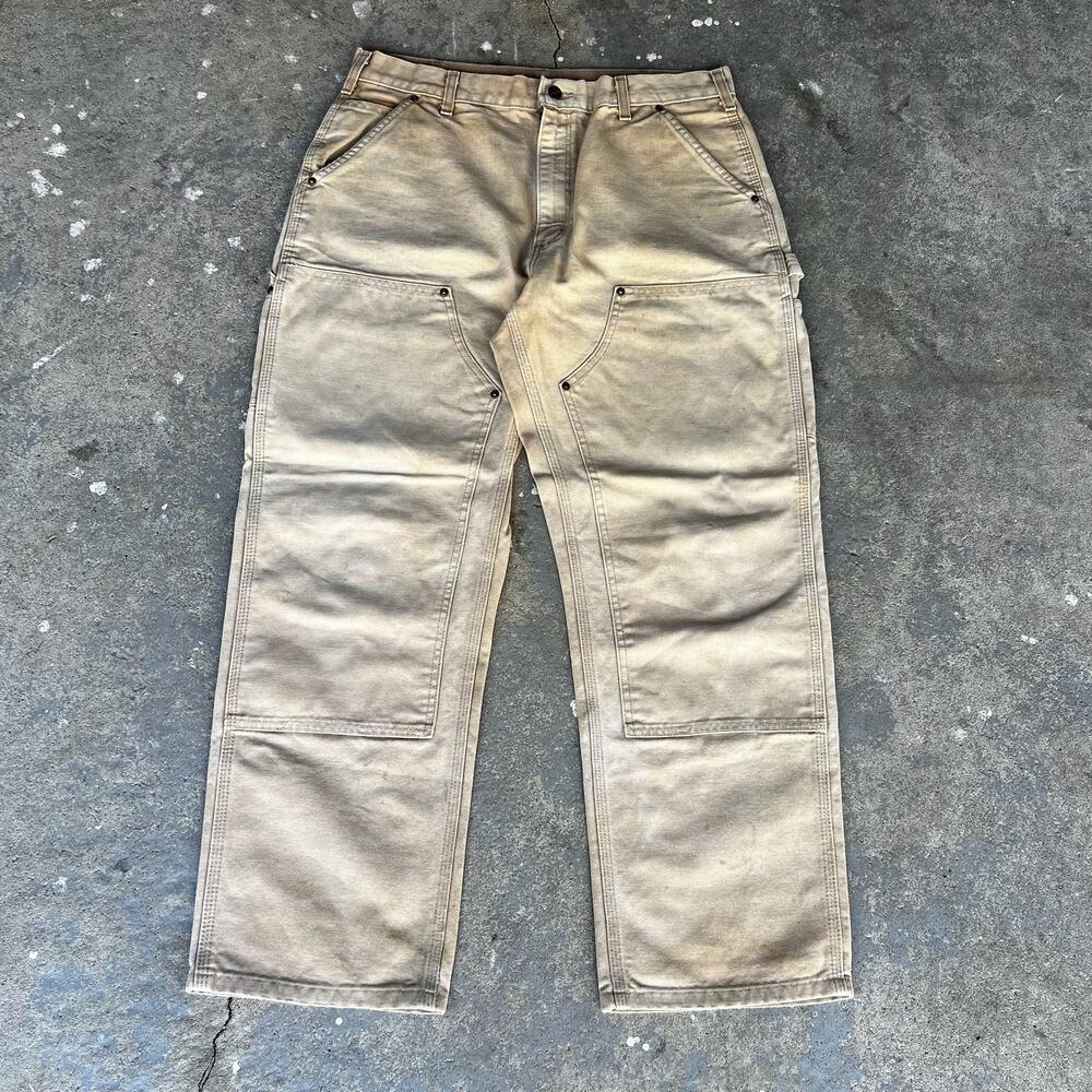 Carhartt faded brown double knee work wear carpenter pants